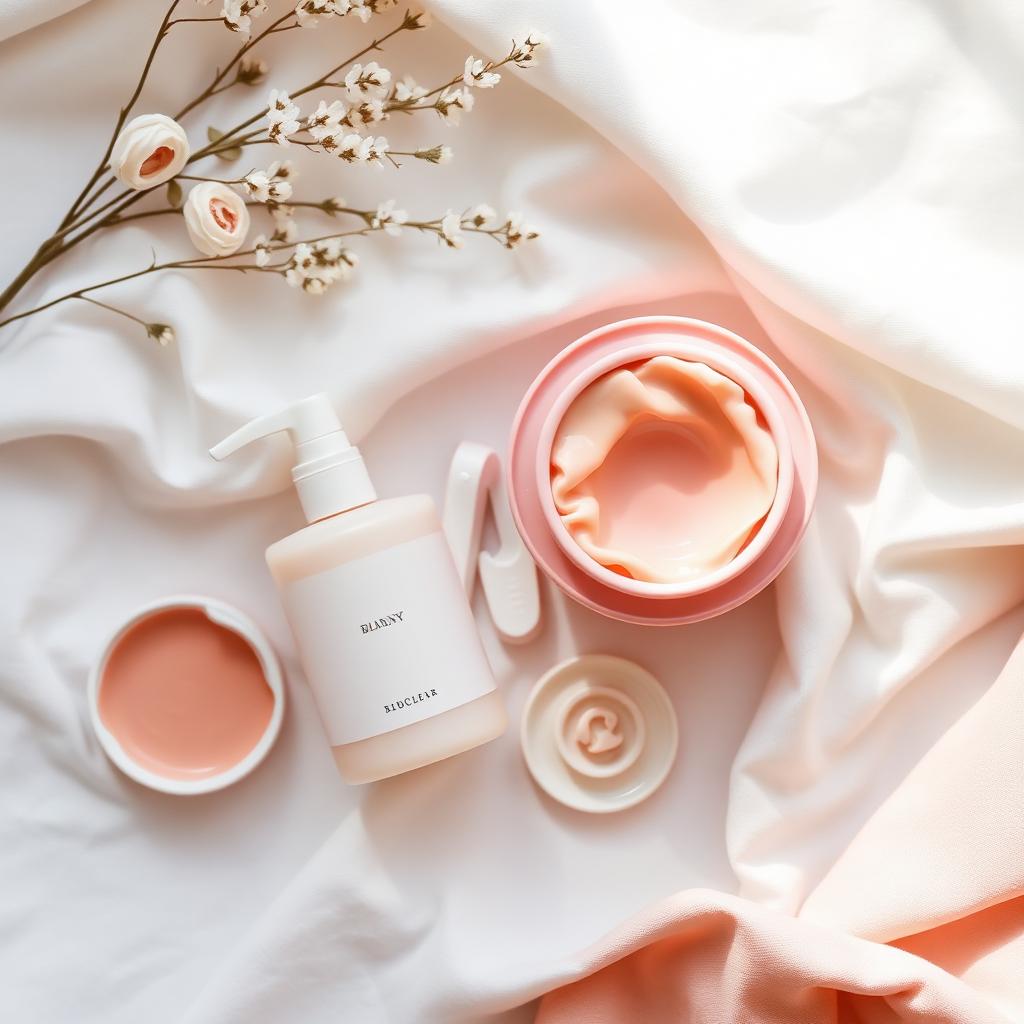 Soft minimal flatlay of waxing and skincare supplies