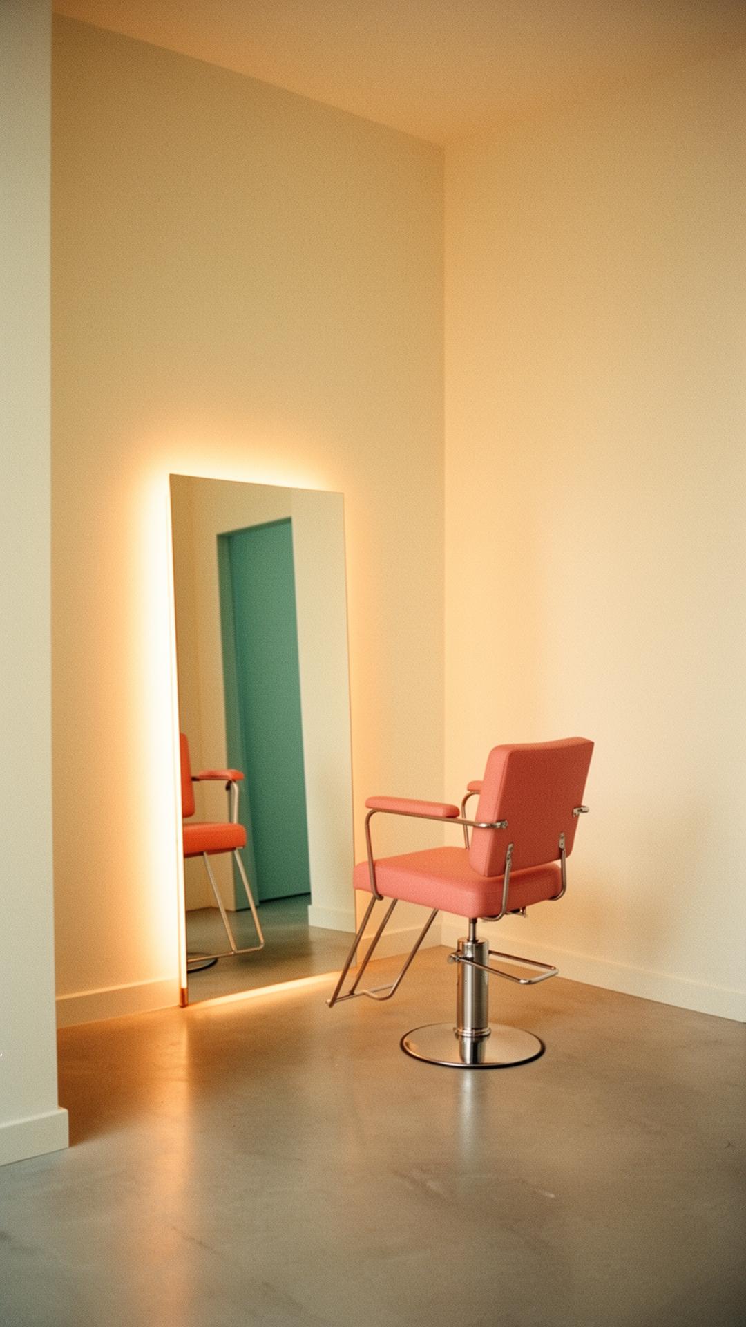 Warm, minimal interior of brows n beauty studio in Stockton